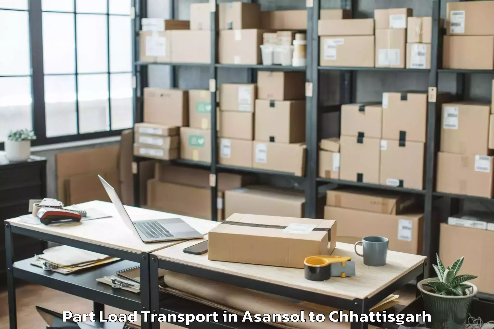 Leading Asansol to Raigarh Part Load Transport Provider